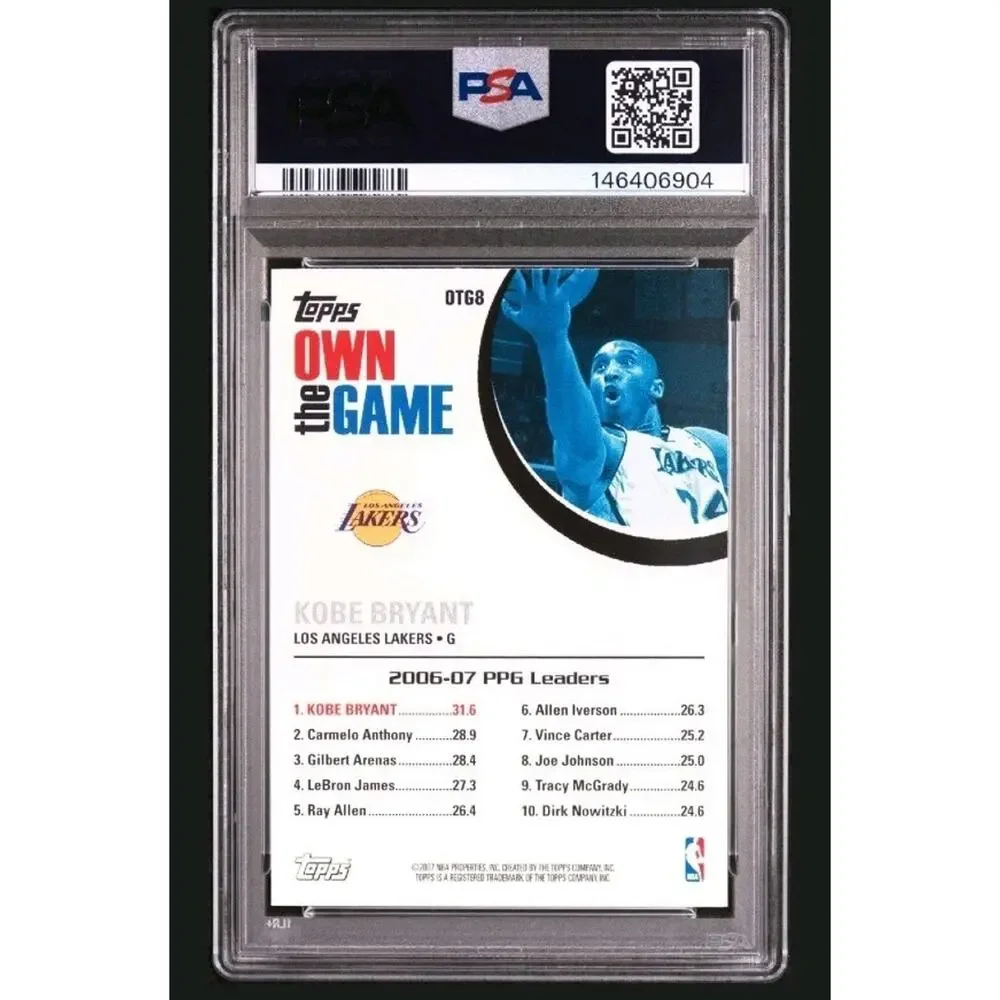 2007 Topps Own the Game #OTG8 Kobe Bryant PSA 9 Mint Los Angeles Lakers Card